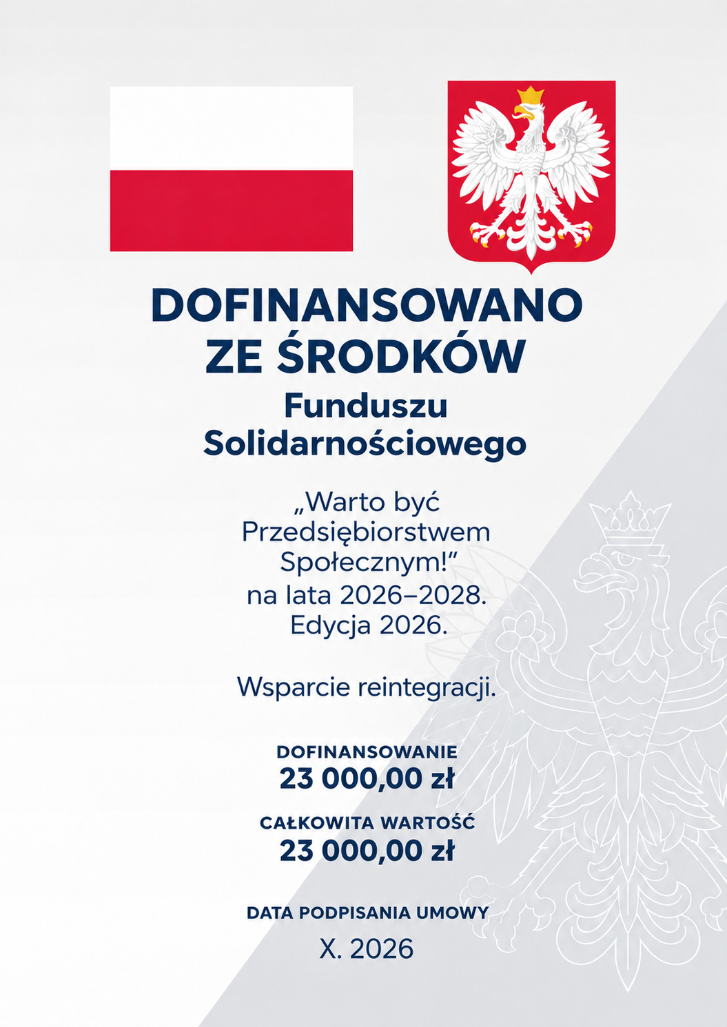 Plakat: Wsparcie reintegracji